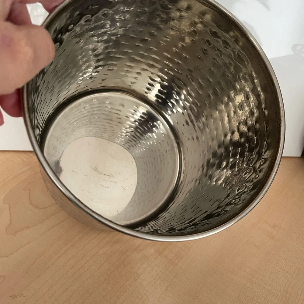 NWT Dog Treat Stainless Steel & Wood Cover Canister